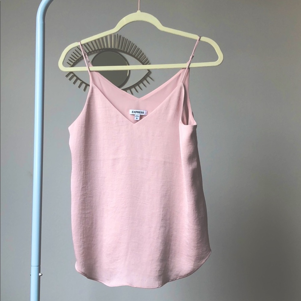 Express Light-Pink Spaghetti Strap Blouse